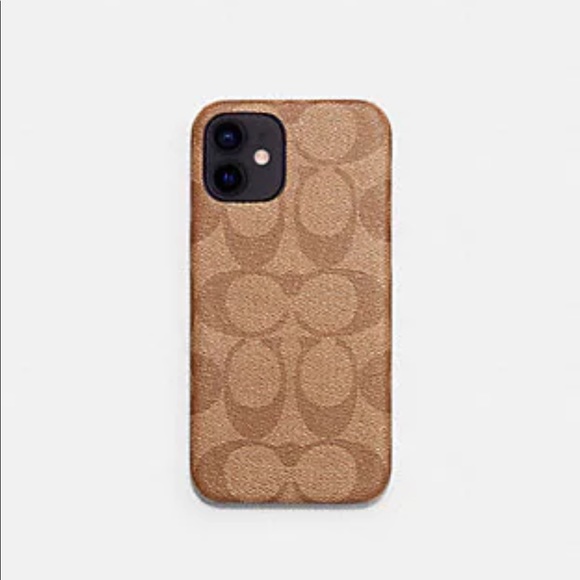 COACH Iphone 12 Case In Signature Canvas Logo in Khaki C5093